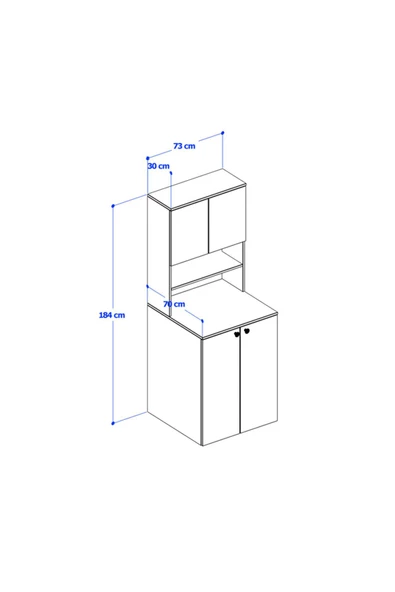 ANZERA Çamaşır Makinesi Dolabı 004 Siyah - 2
