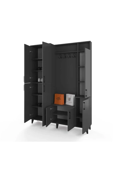 ANZERA Lizbon Portmanto / Vestiyer - Antrasit - 2