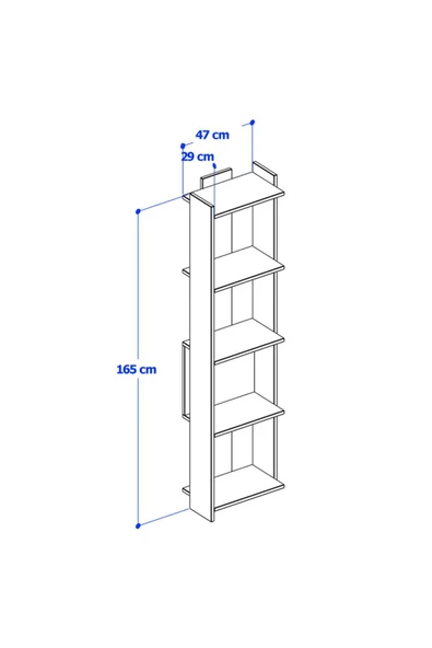 ANZERA Nova Kitaplık - Beyaz - Raflı - 3