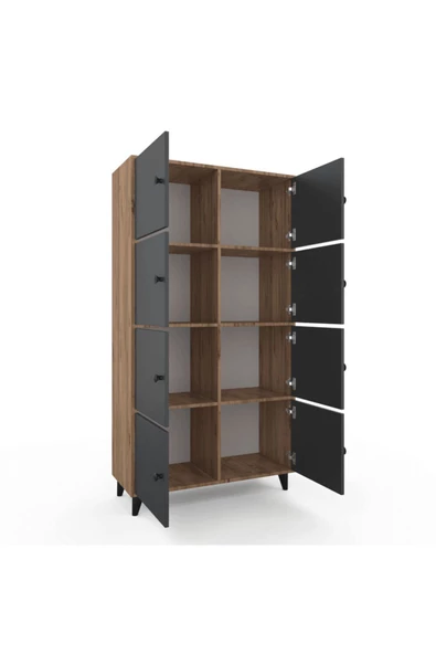 ANZERA Lego Xl Büyük Boy Çok Amaçlı Dolap - Atlantik Çam / Antrasit - 2