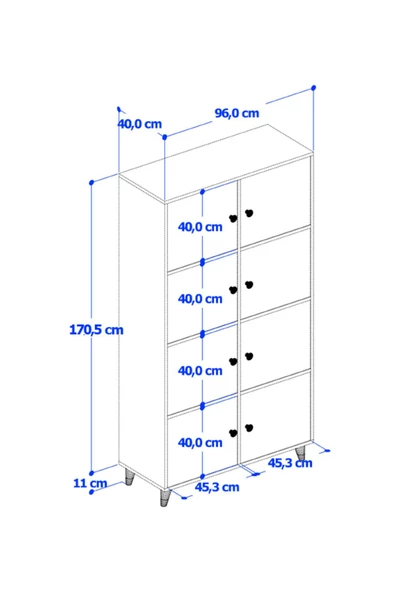 ANZERA Lego Xl Büyük Boy Çok Amaçlı Dolap - Atlantik Çam - Çam Rengi - 2