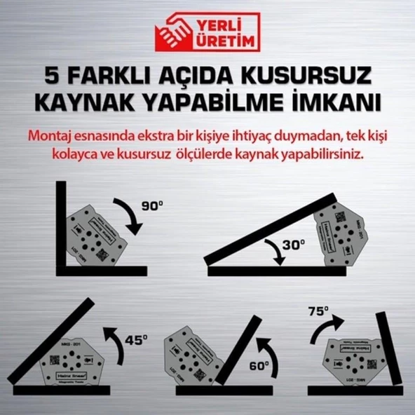Heinz Linear Manyetik Kaynak Gönyesi 5 Açılı MKG-201 - 2