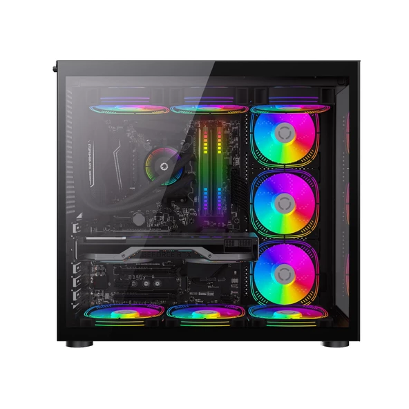SNT WARZONE II 750 Watt 80+ Bronze Güç Kaynağı  7x Argb Fan Uzaktan Kumandalı ARGB Controller Gaming Kasa Siyah - 4