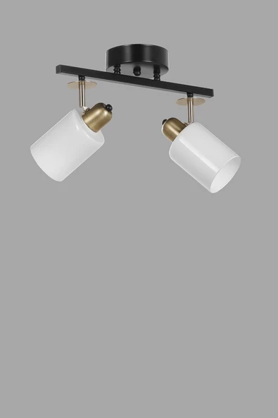 Lumexx Nomi 2 Li Sıralı Siyah Beyaz Camlı Avize - Resim 2