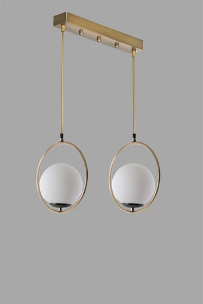 Lumexx Ring 2 Li Sıralı Beyaz Camlı Eskitme Sarkıt - Resim 2