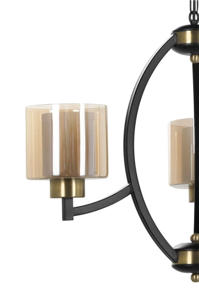 Lumexx Paul 5 Li Siyah Avize Bal Camlı - Resim 3