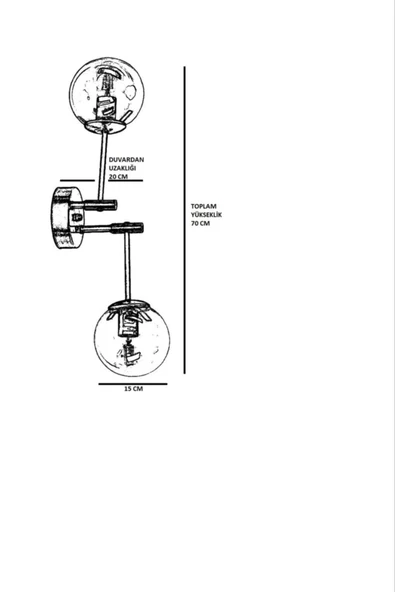 Lumexx Dolunay Eskitme Beyaz Camlı Aplik 2 Li - Resim 4