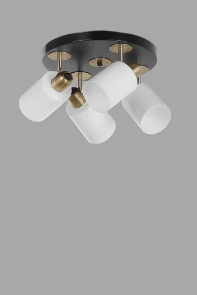 Lumexx Nomi 4 Lü Tepsili Siyah Beyaz Camlı Avize - Resim 2