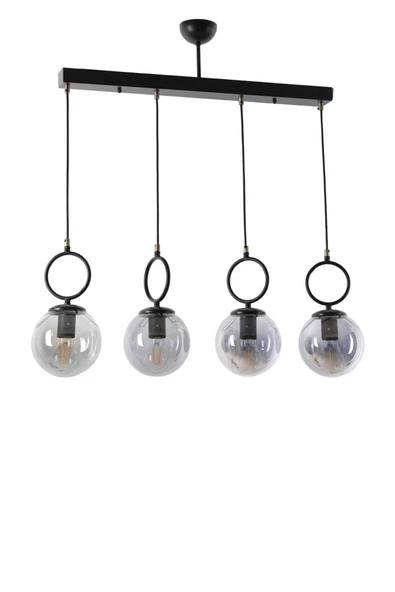 Lumexx Morino 4 Lü Sıralı Füme Camlı Siyah Sarkıt - Resim 2