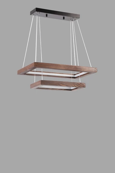 Lumexx Bergama Büyük 2 Li Ceviz Ledli Avize 3 Renk - Resim 2