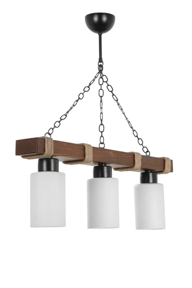 Lumexx Jasmin 3 Lü Ahşap Ceviz Silindir Opal Camlı ürün görseli