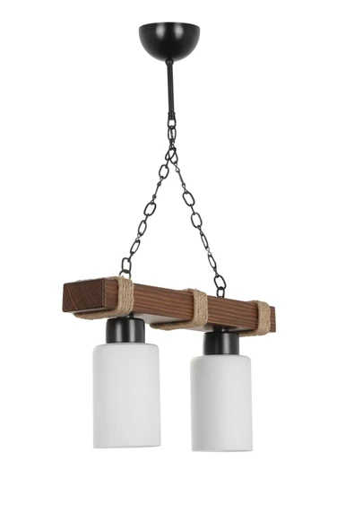 Lumexx Jasmin 2 Li Ahşap Ceviz Silindir Opal Camlı