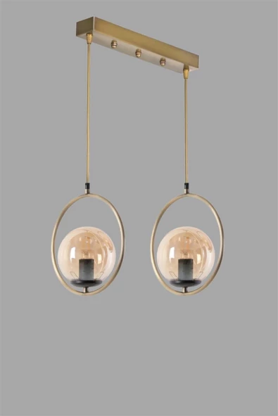 Lumexx Ring 2 Li Sıralı Bal Camlı Eskitme Sarkıt - Resim 2