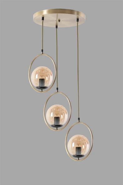 Lumexx Ring 3 Lü Tepsili Bal Camlı Eskitme Sarkıt - Resim 3