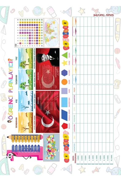 Renkli Kapsamlı Öğrenci Planlayıcı, Statik Elektriklenme Ile Tutunan Akıllı Kağıt Yazı Tahtası - Resim 2