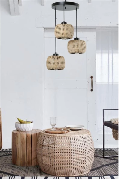 Lumexx Tıger 3 Lü Tepsili Rattan Sarkıt