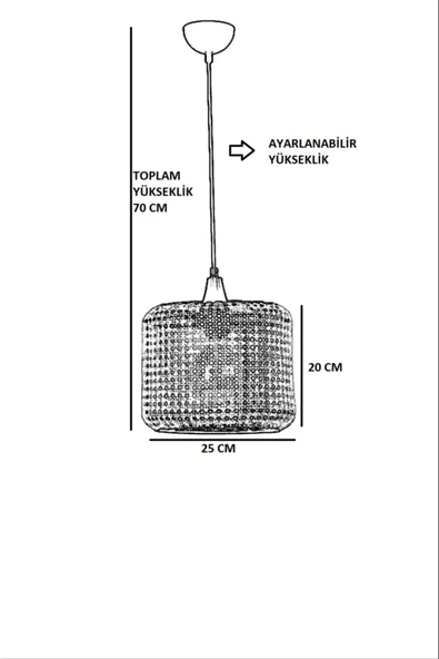 Lumexx Arthur Küçük Tekli Rattan Sarkıt - Resim 3