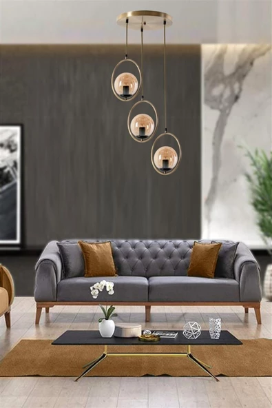 Lumexx Ring 3 Lü Tepsili Bal Camlı Eskitme Sarkıt