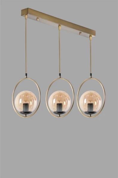 Lumexx Ring 3 Lü Sıralı Bal Camlı Eskitme Sarkıt - Resim 3