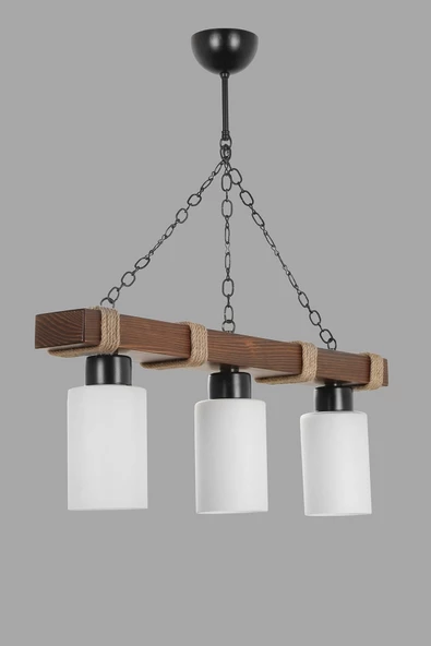 Lumexx Jasmin 3 Lü Ahşap Ceviz Silindir Opal Camlı - Resim 2