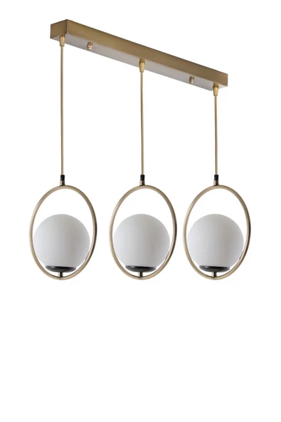 Lumexx Ring 3 Lü Sıralı Beyaz Camlı Eskitme Sarkıt - Resim 2