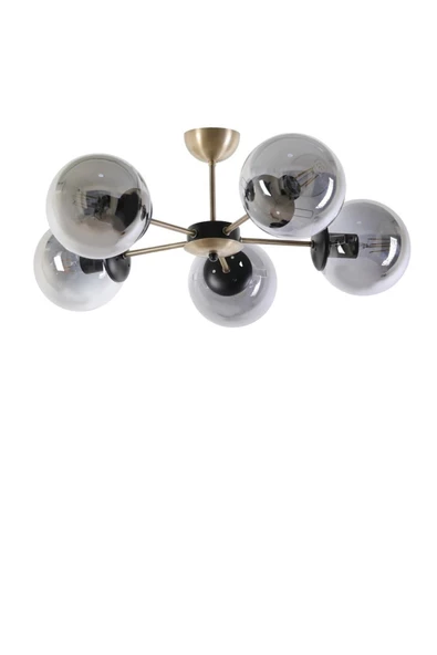 Lumexx Venüs 5 Li Füme Camlı Avize - Resim 2