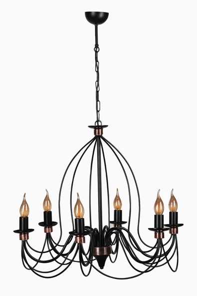 Lumexx 6'lı Berfin  Siyah Rustik 7755-6 ürün görseli