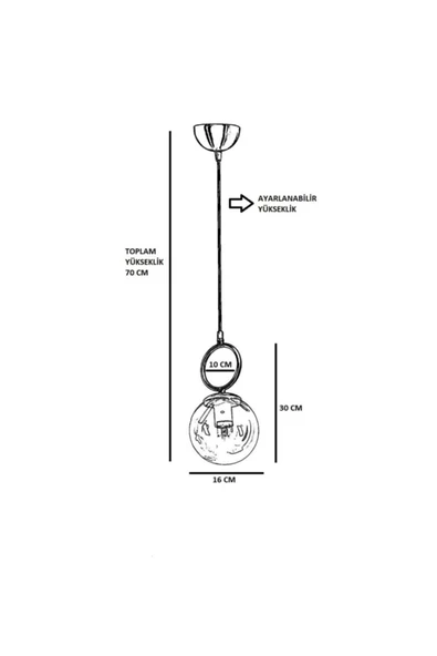 Lumexx Morino Tekli Beyaz Camlı Eskitme Sarkıt - Resim 3