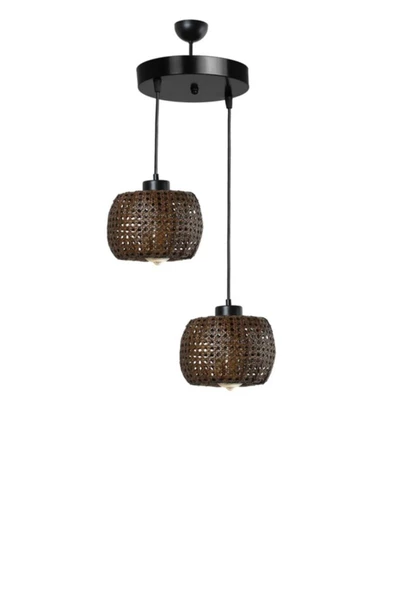 Lumexx Tıger 2 Li Tepsili Ceviz Rattan Sarkıt