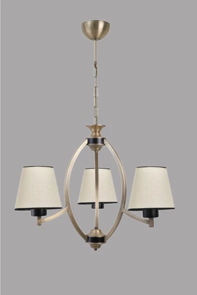 Lumexx Paul 3 Lü Eskitme Avize Açık Hasır Abajurlu - Resim 2