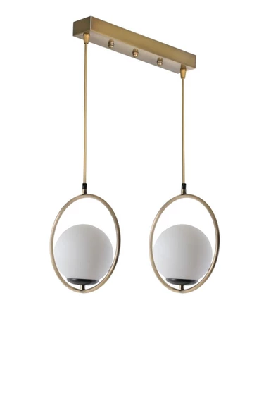 Lumexx Ring 2 Li Sıralı Beyaz Camlı Eskitme Sarkıt ürün görseli