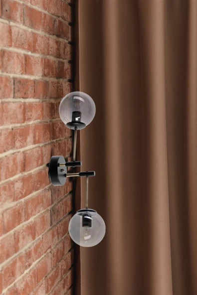 Lumexx Dolunay Siyah Füme Camlı Aplik 2 Li