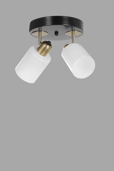 Lumexx Nomi 2 Li Tepsili Siyah Beyaz Camlı Avize - Resim 2