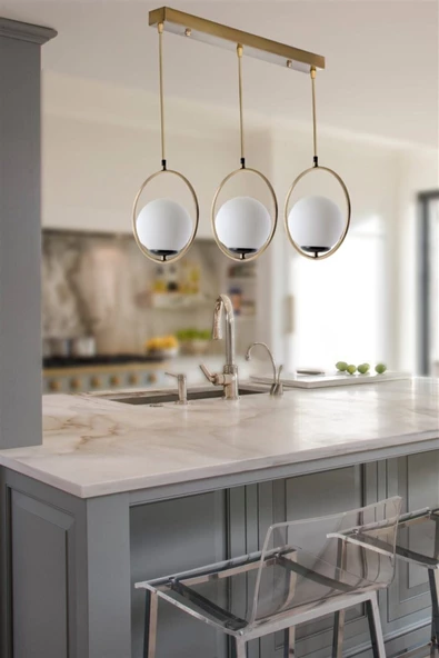 Lumexx Ring 3 Lü Sıralı Beyaz Camlı Eskitme Sarkıt ürün görseli