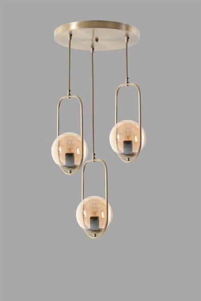 Lumexx Ahu 3 Lü Tepsili Bal Camlı Eskitme Sarkıt - Resim 3