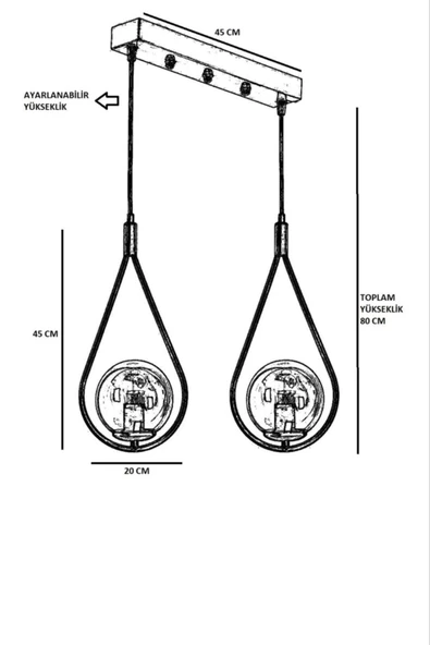 Lumexx Damla 2 Li Sıralı Bal Camlı Eskitme Sarkıt - Resim 3
