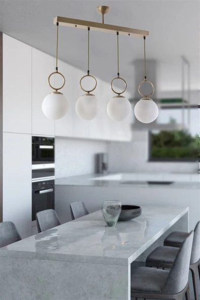 Lumexx Morino 4 Lü Sıralı Beyaz Camlı Eskitme Sarkıt ürün görseli