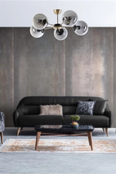 Lumexx Venüs 5 Li Füme Camlı Avize ürün görseli