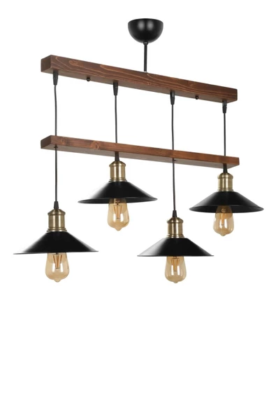 Lumexx David 4 Lü Ceviz Sıralı Metal Başlıklı Sarkıt - 2