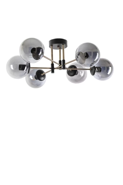 Lumexx Dolunay 6 Lı Siyah Füme Camlı Avize - Resim 2