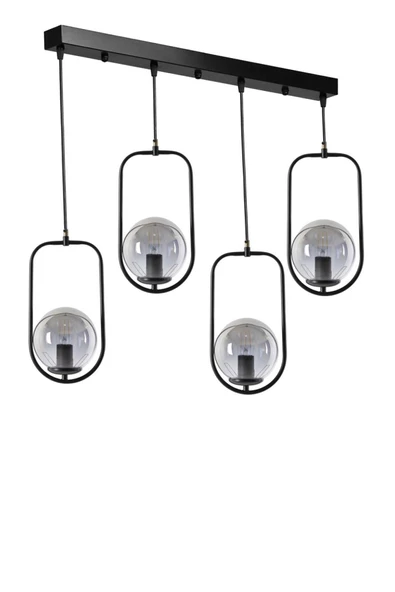 Lumexx Ahu 4 Lü Sıralı Füme Camlı Siyah Sarkıt - Resim 2