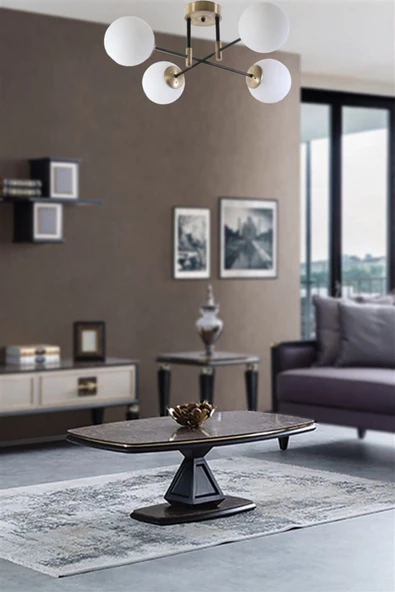 Lumexx Dolunay 4 Lü Eskitme Beyaz Camlı Avize ürün görseli