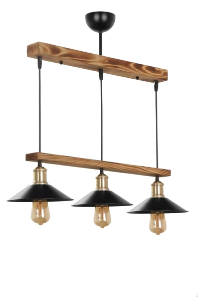 Lumexx David 3 Lü Yanık Sıralı Metal Başlıklı Sarkıt