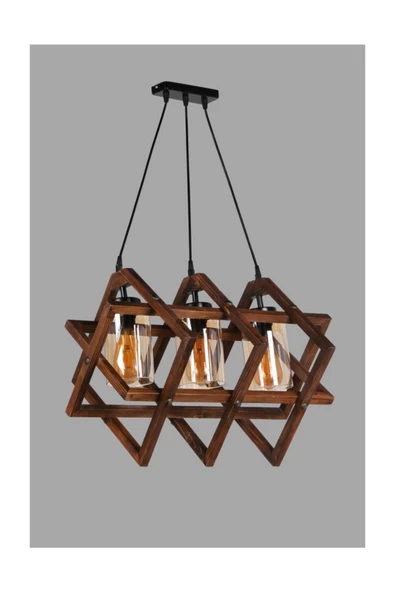 Lumexx Berlin Ahşap 3 Lü Sarkıt Ceviz ürün görseli