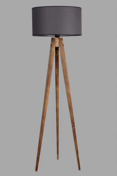 Lumexx Tripod Yanık Lambader Silindir Koyu Gri Abajurlu - 3