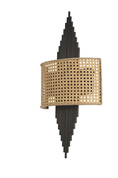 Lumexx HANDE SİYAH OVAL RATTAN ABAJURLU APLİK - 2