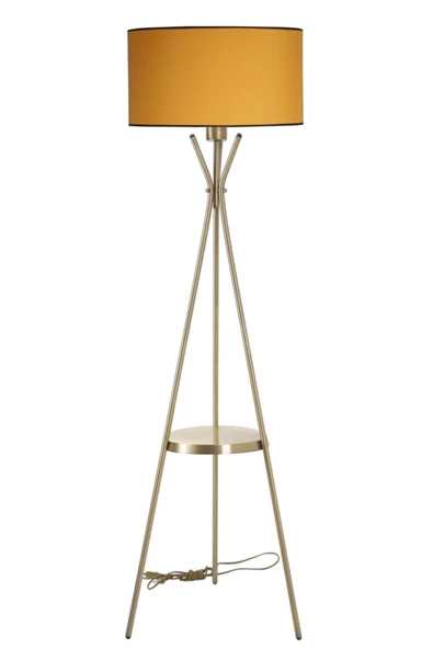 Lumexx Venedik Sehpalı Eskitme Lambader Silindir Hardal Abajurlu - Resim 2