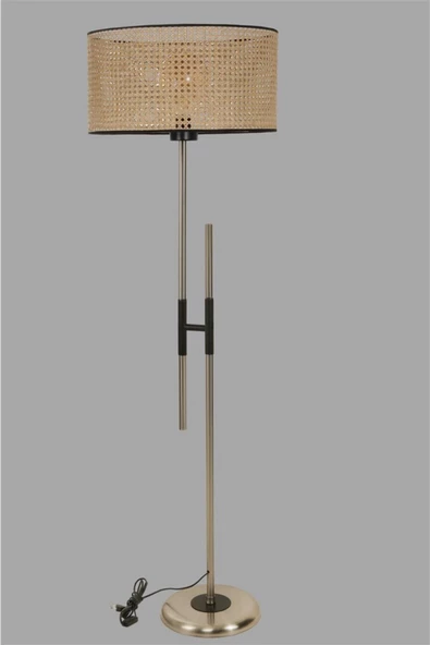 Lumexx Felix Mat Krom Lambader Silindir Rattan Abajurlu - Resim 2