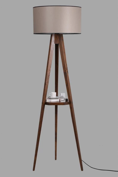 Lumexx Sehbalı Tripod Ceviz Lambader Silindir 82 Abajurlu - 3