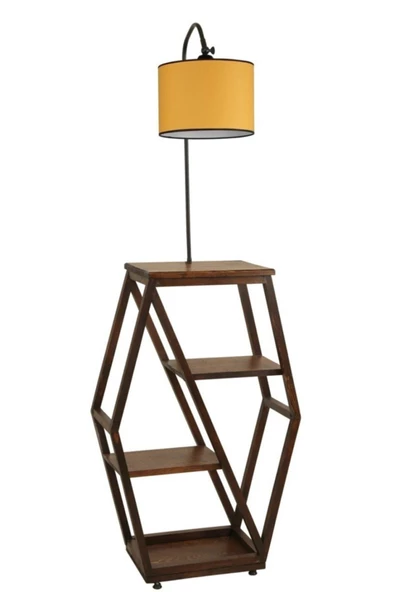 Lumexx Asos Ceviz Lambader Silindir Hardal Abajurlu - Resim 2